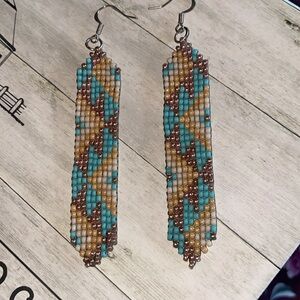 Hand made seed bead earrings